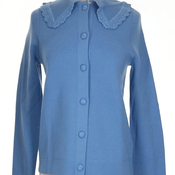 Sézane Bettany Cardigan in Vintage Blue Size M - Picture 8 of 11